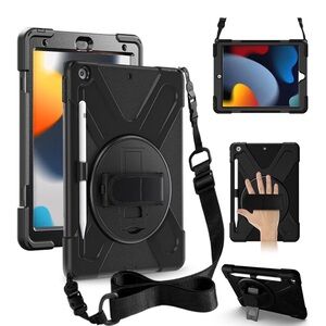 Black Rugged Tablet Case with Strap